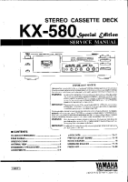 Yamaha KX-580 - Service Manual